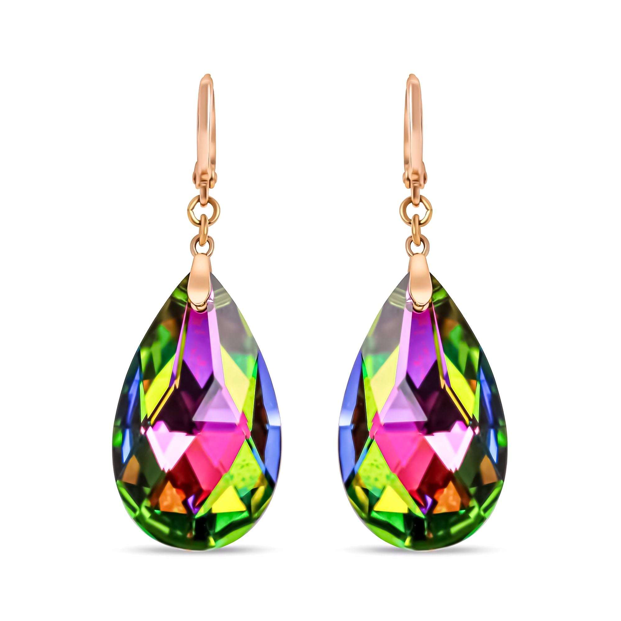 Auskari ar daudzkrāsainu Swarovski kristālu un franču aizdari | ROTAS69