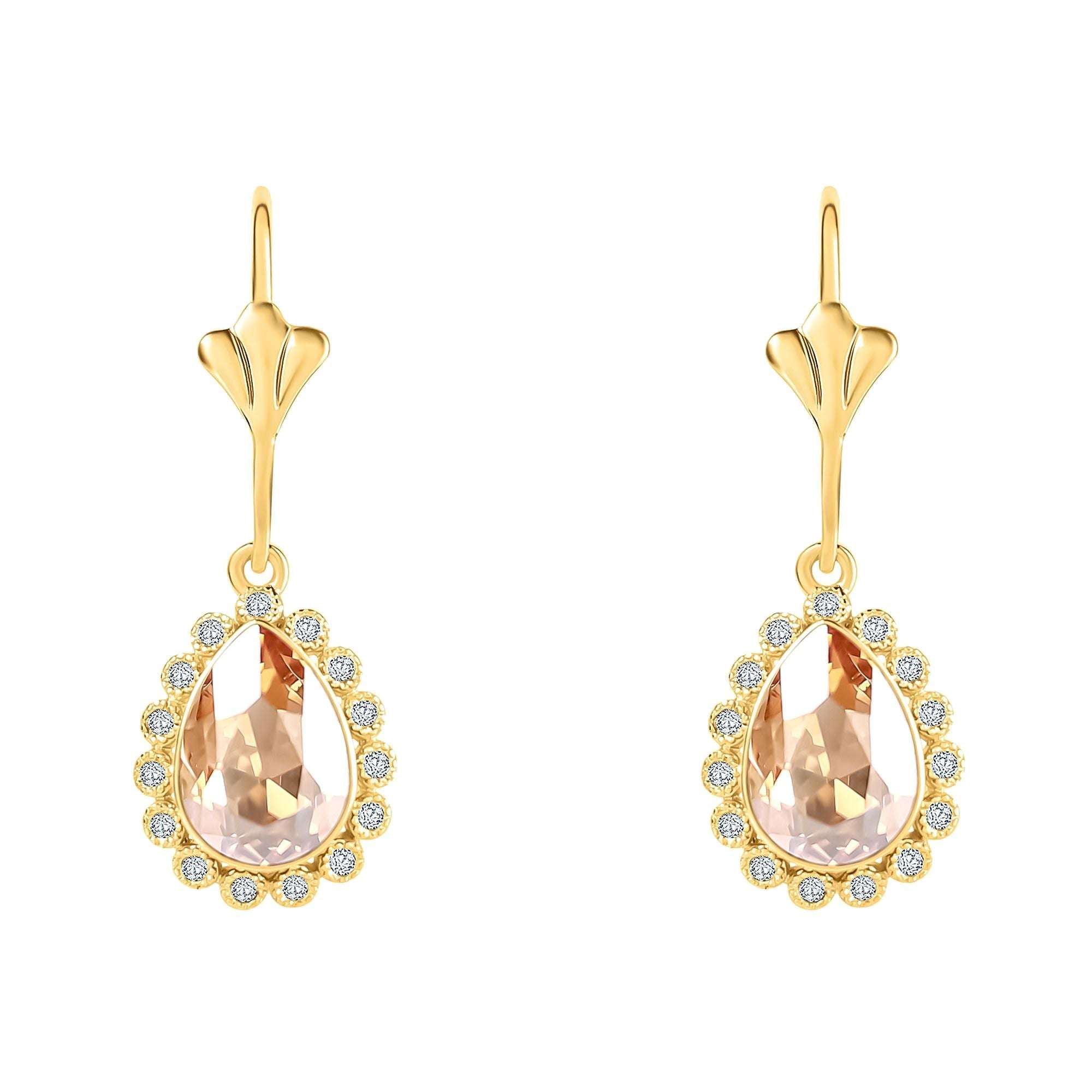 18K zelta pārklājuma auskari ar Swarovski kristāliem un cirkoniem