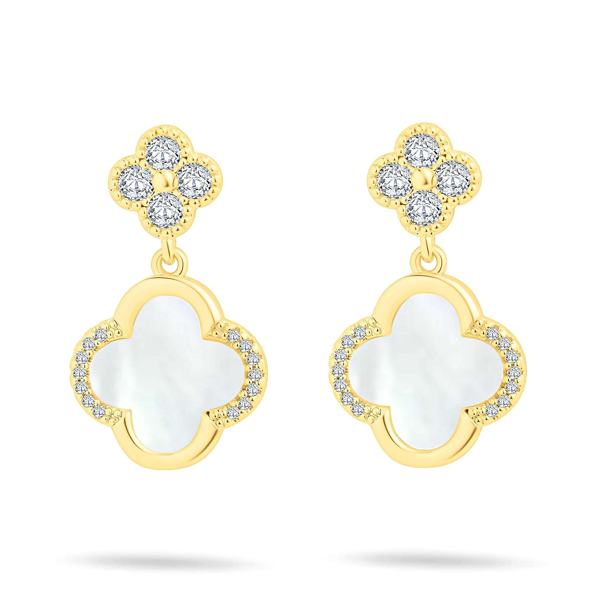 Smalki un grezni auskari ar četrlapu āboliņa simboliku | ROTAS69