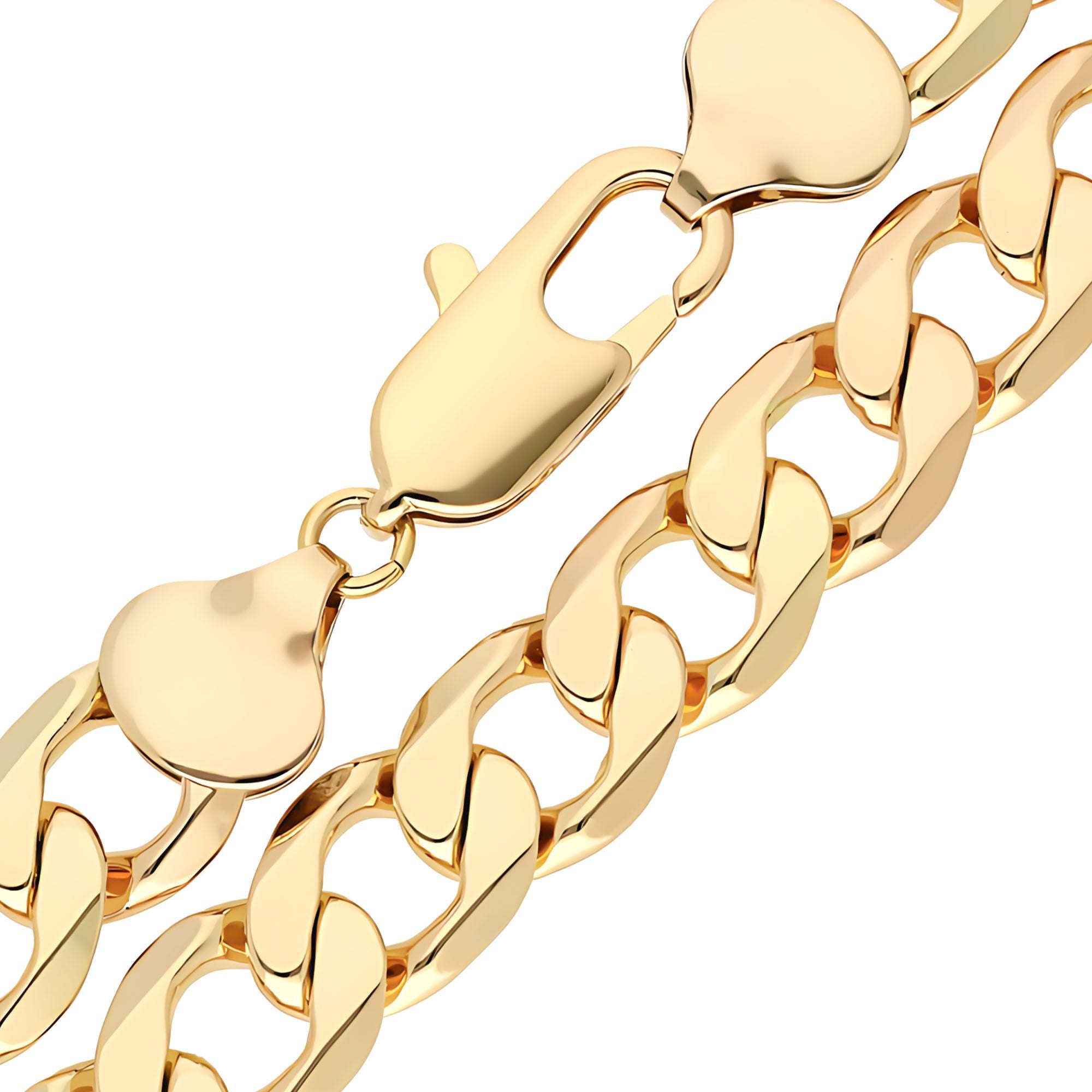 15 mm plata ķēde ar 18K pārklājumu