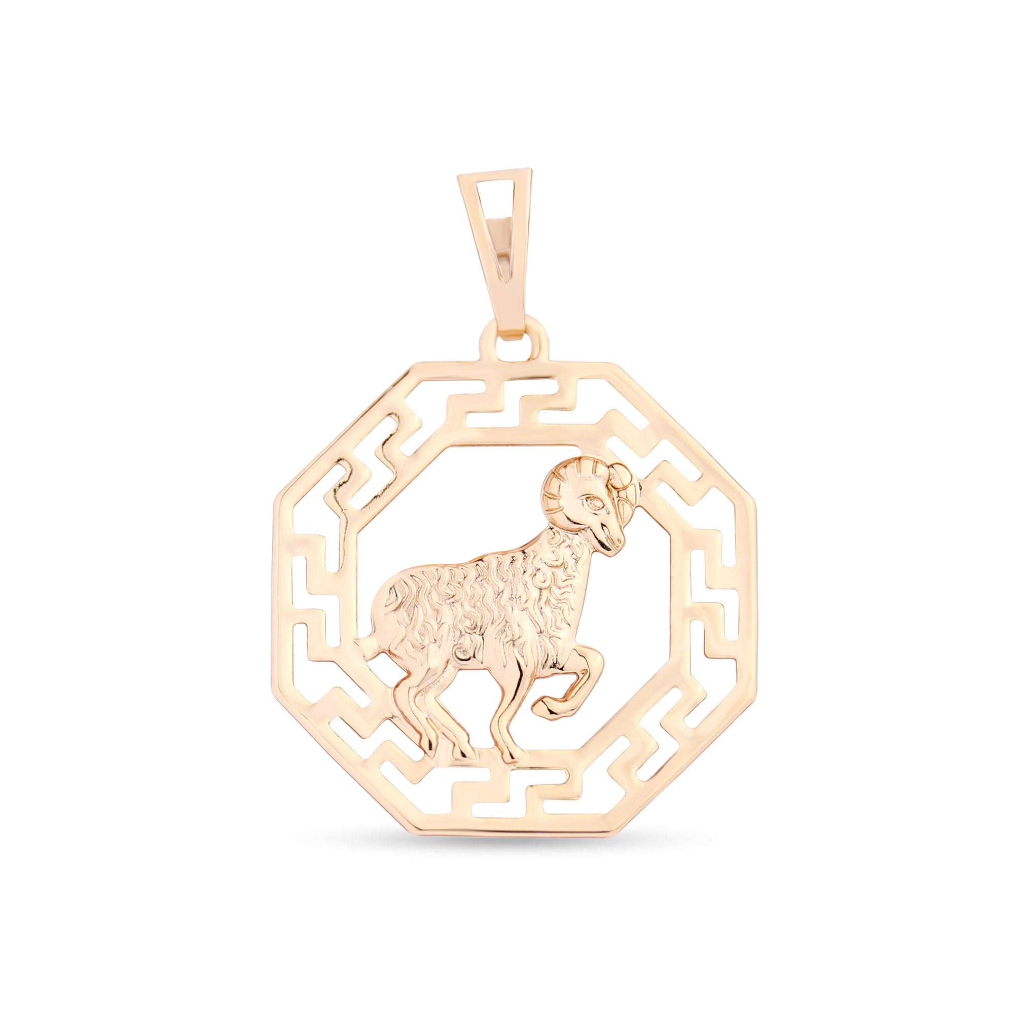 Kulons ar Auna zodiaka zīmi – zelta pārklājums un dziļa simbolika