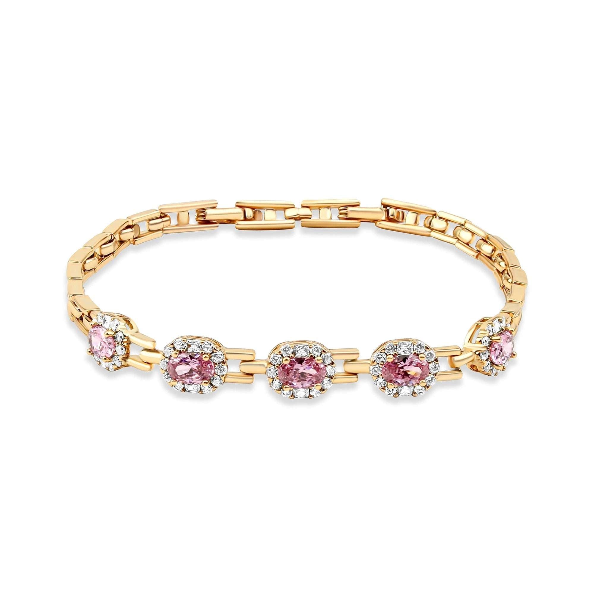 Grezna medicīniskā zelta rokassprādze ar dzirkstošiem akmeņiem