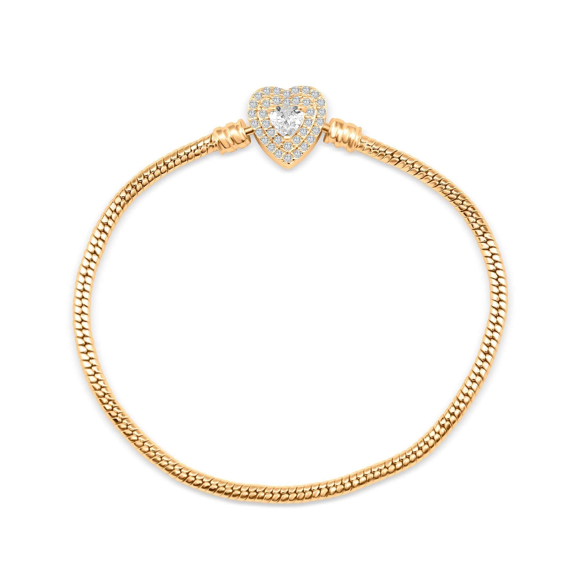 Sieviešu aproce ar sirds aizdari un cirkoniem no medicīniskā zelta