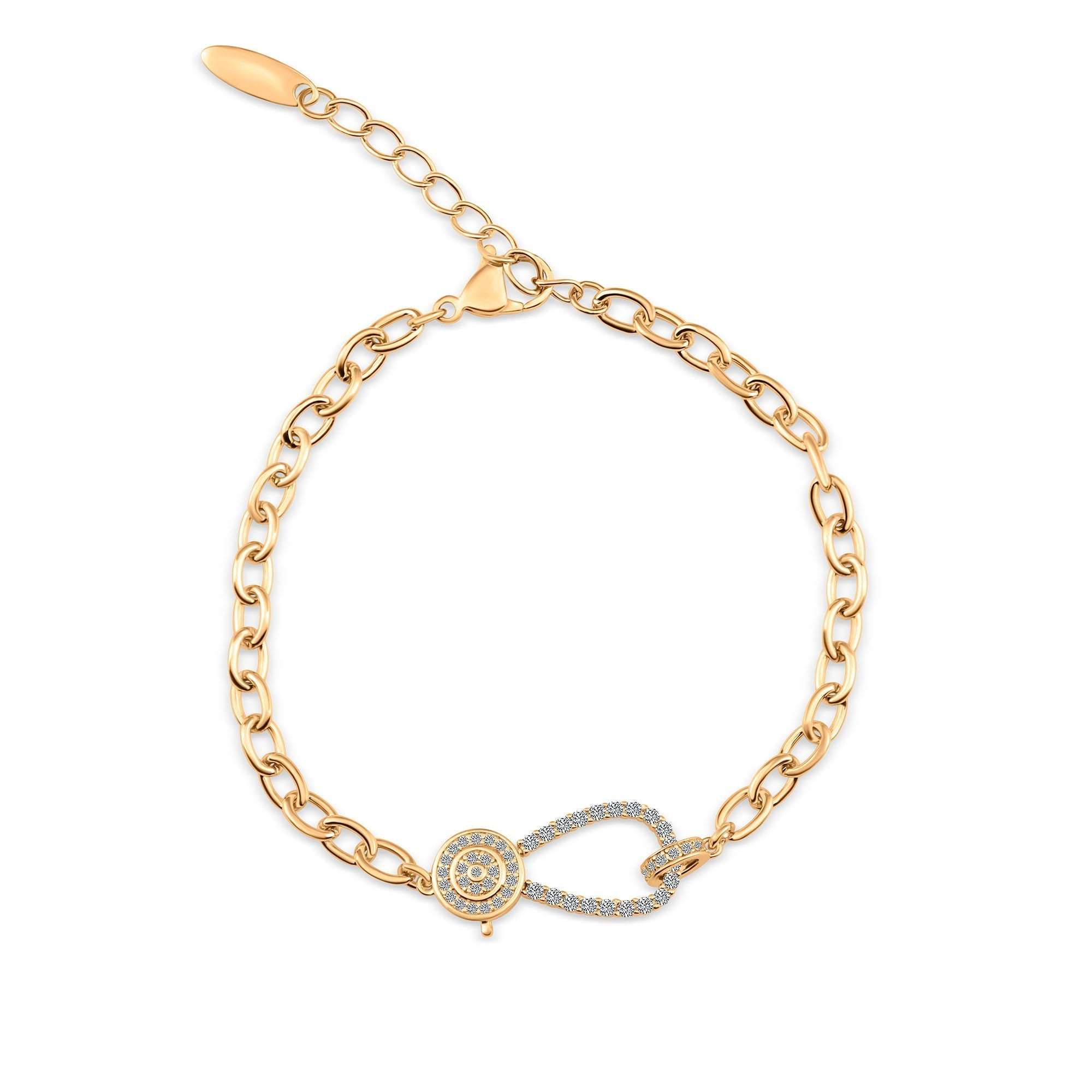 Eleganta regulējama rokassprādze no medicīniskā zelta ar kristāliem