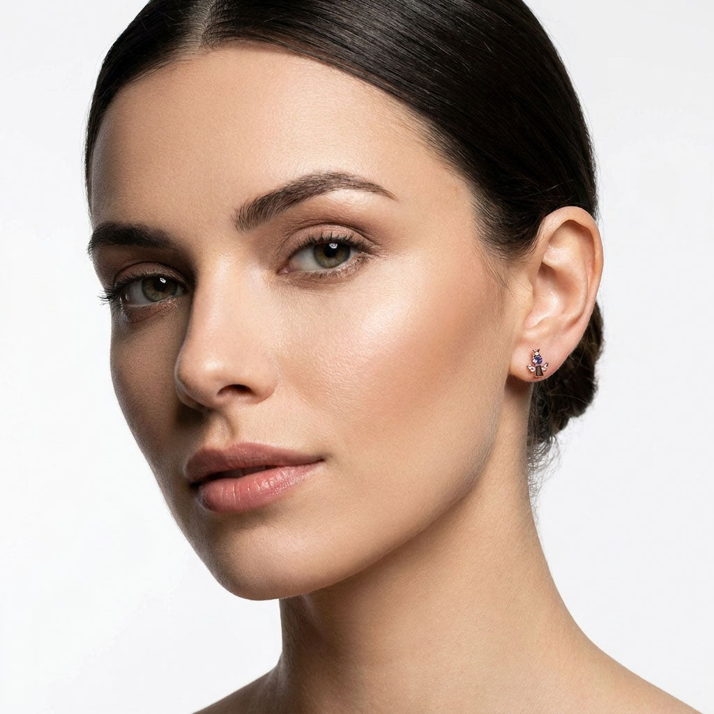 Auskari-enģelīši ar violeto cikronu