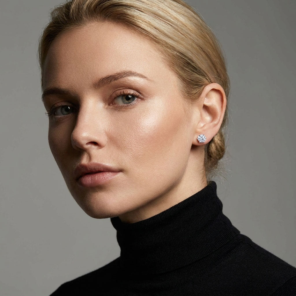 Klasiskie auskari sudrabainā krāsā