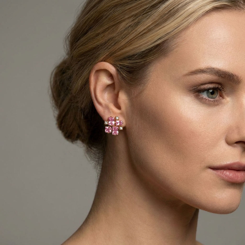 Геометрические серьги-гвоздики