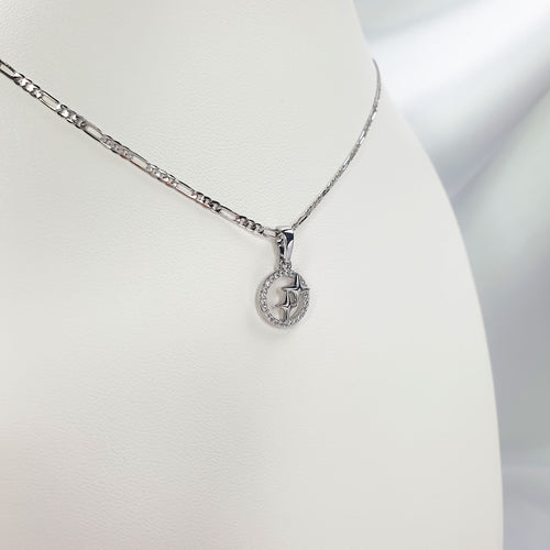 Debesu motīva kakla rota ar sudrabotu mirdzumu 18 mm garumā