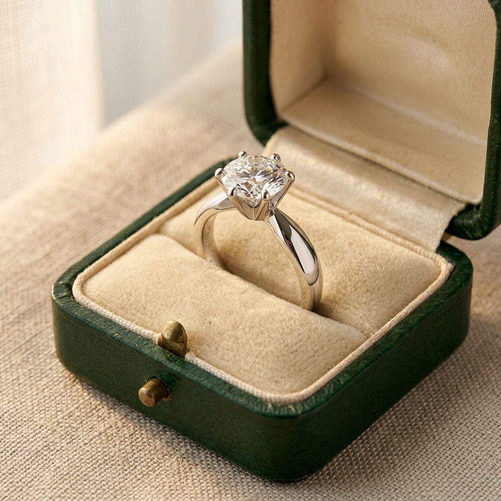 Solitairo stiliaus žiedas su cirkoniu