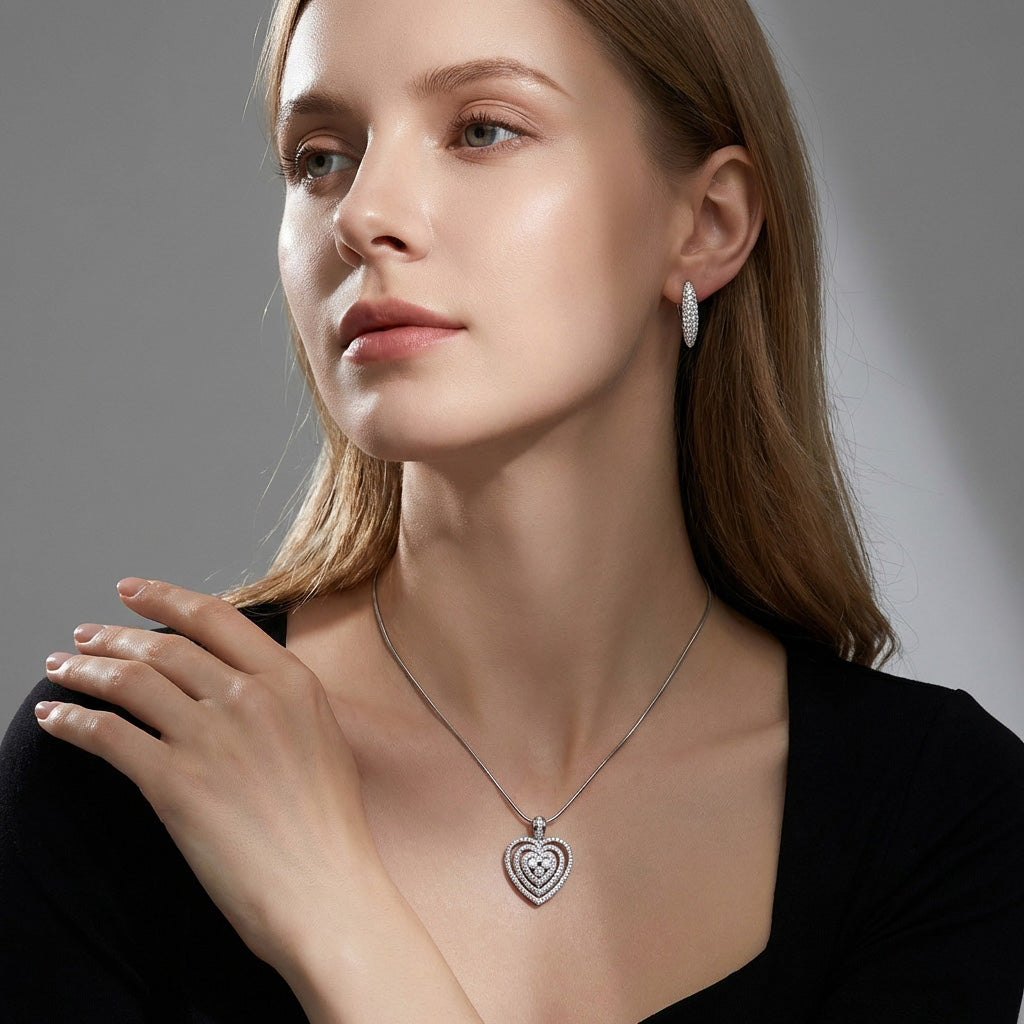 Romantiškas papuošalų komplektas „Ledo širdis“