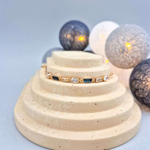 Stilīga sieviešu rokassprādze ar mirdzošiem Swarovski akmeņiem, 17–23 cm