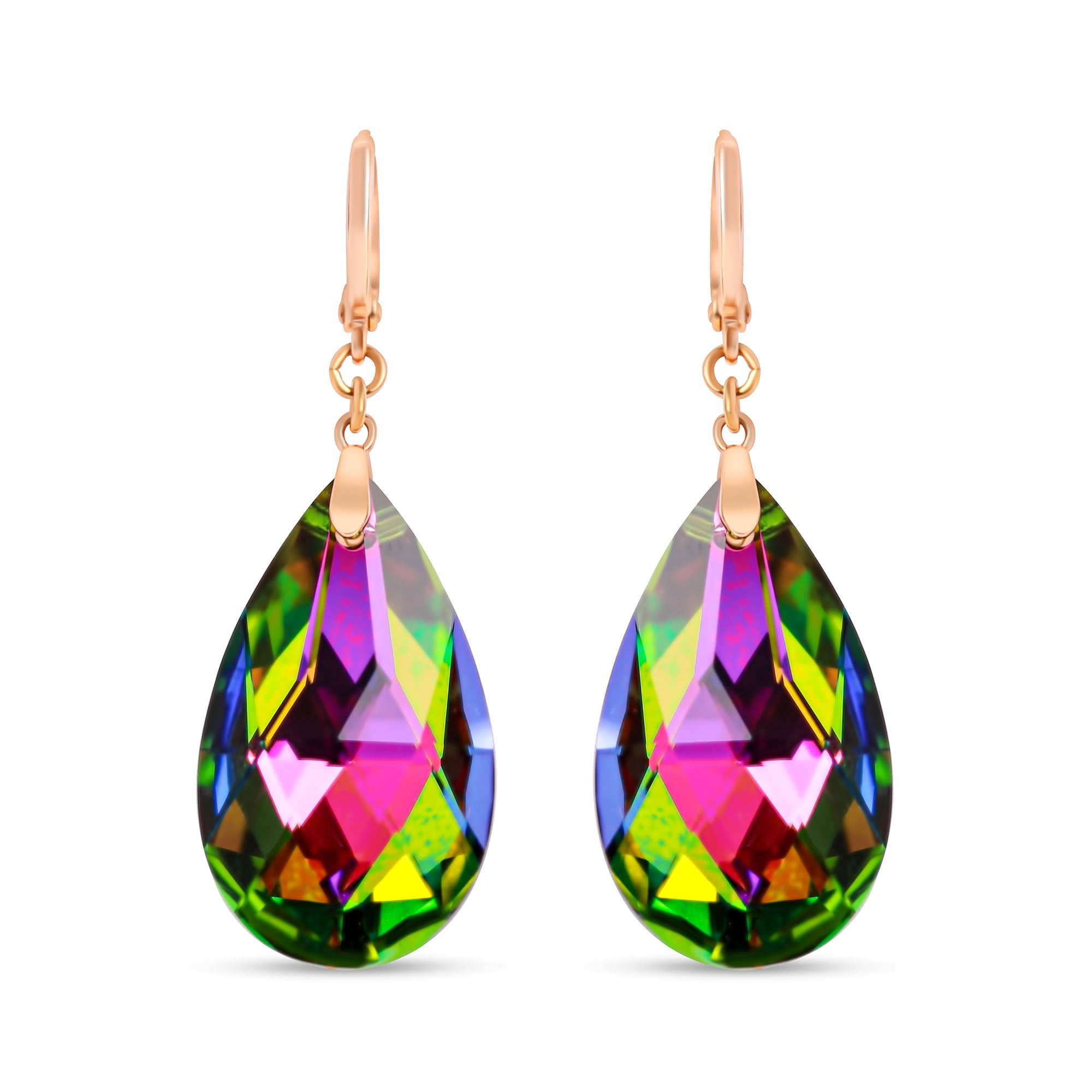 Auskari ar daudzkrāsainu Swarovski kristālu un franču aizdari | ROTAS69