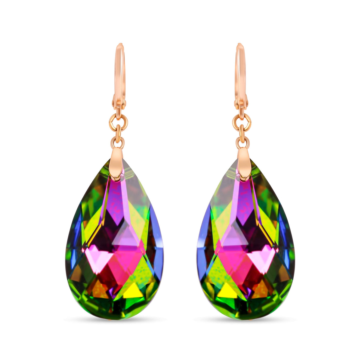 Auskari ar daudzkrāsainu Swarovski kristālu un franču aizdari | ROTAS69