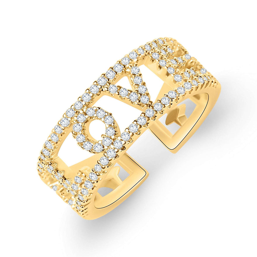 Кольцо 14k с цирконами