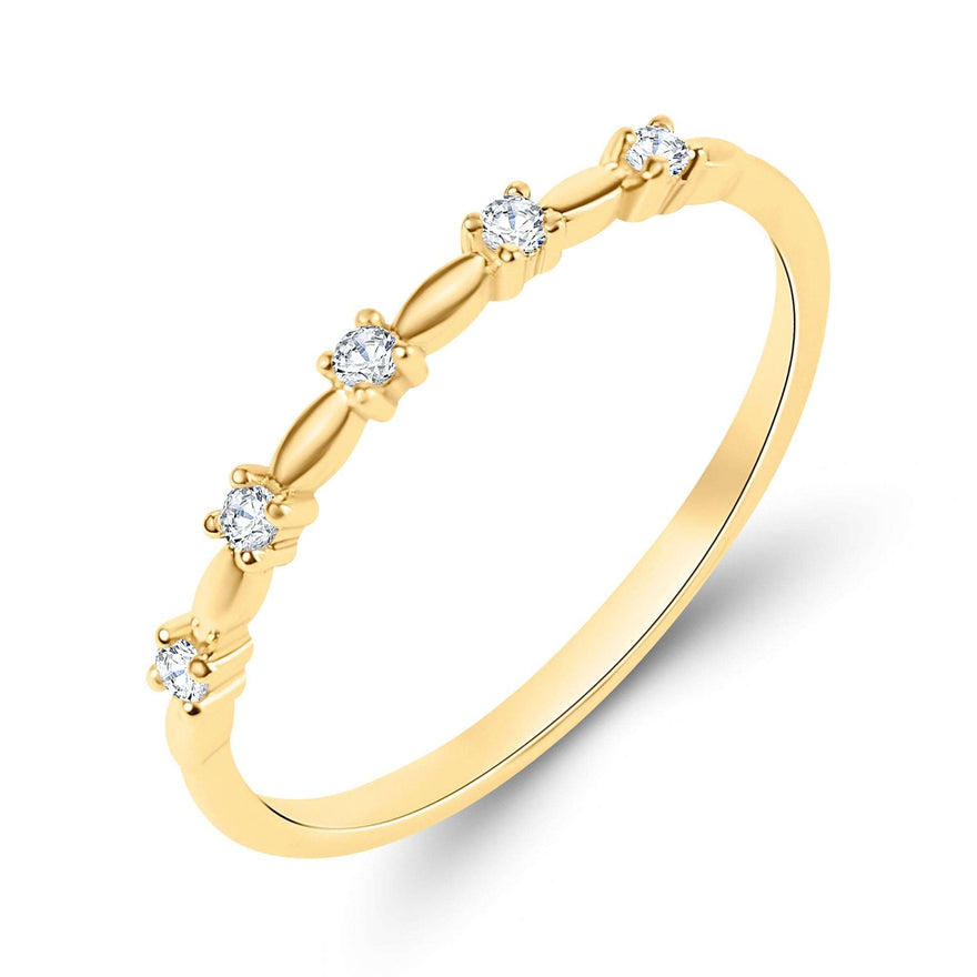 Кольцо 14k, цирконы