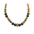Kaklarota ar jaspja un bronzīta apaļām lodītēm