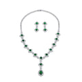 ROTAS69 rotaslietu komplekts ar zaļiem akmeņiem – kaklarota un auskari