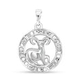 Sudraba toņa zodiaka kulons ar Auna zīmi un pilnu zodiaka apli