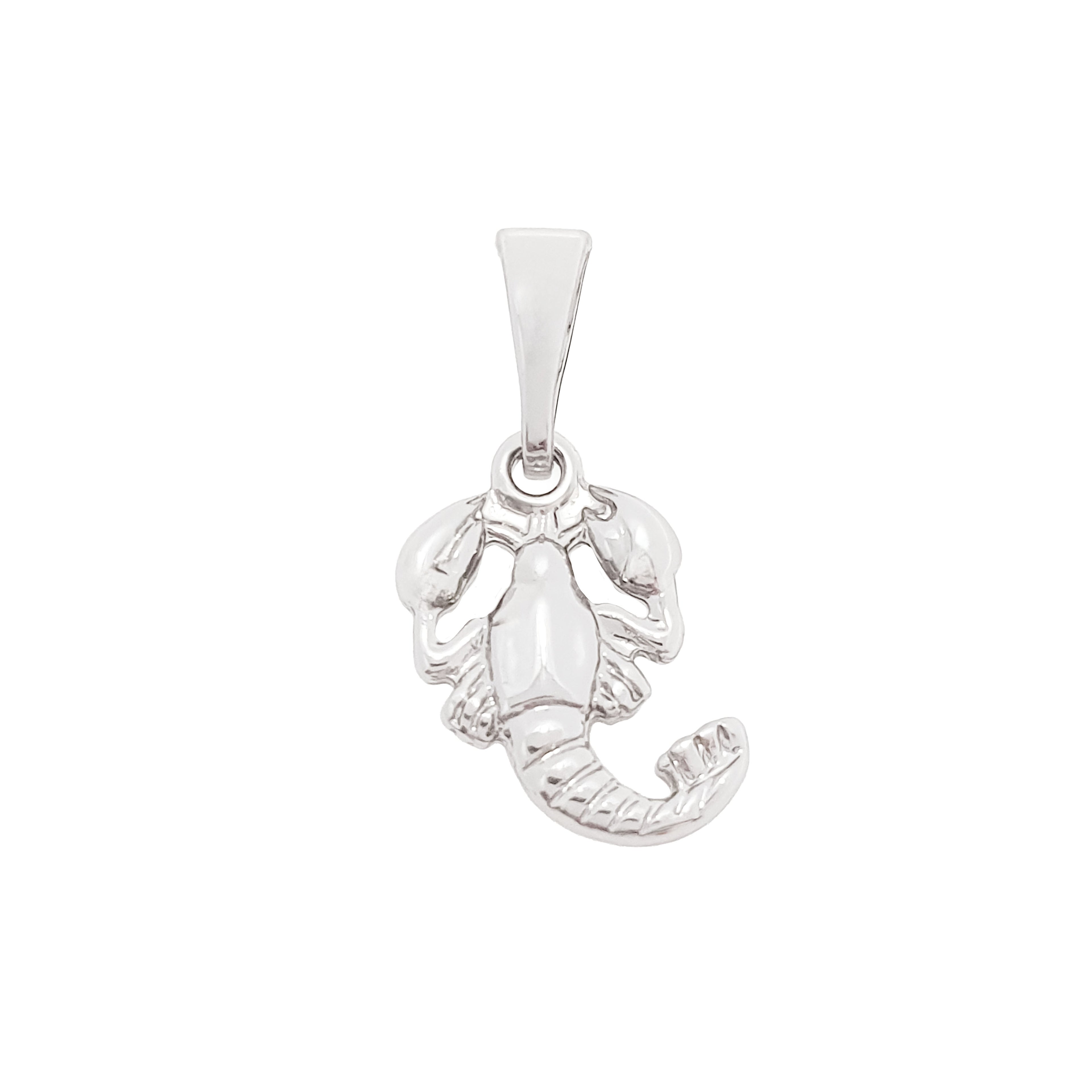 Vēža zīmes simbolisks kulons sudrabotā tonī bez akmeņu akcentiem