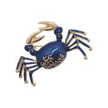 Krabja formas piespraude ar zilu emalju un zelta kontūru