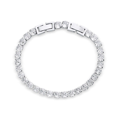 Klasiska tenisa rokassprādze ar caurspīdīgiem kristāliem