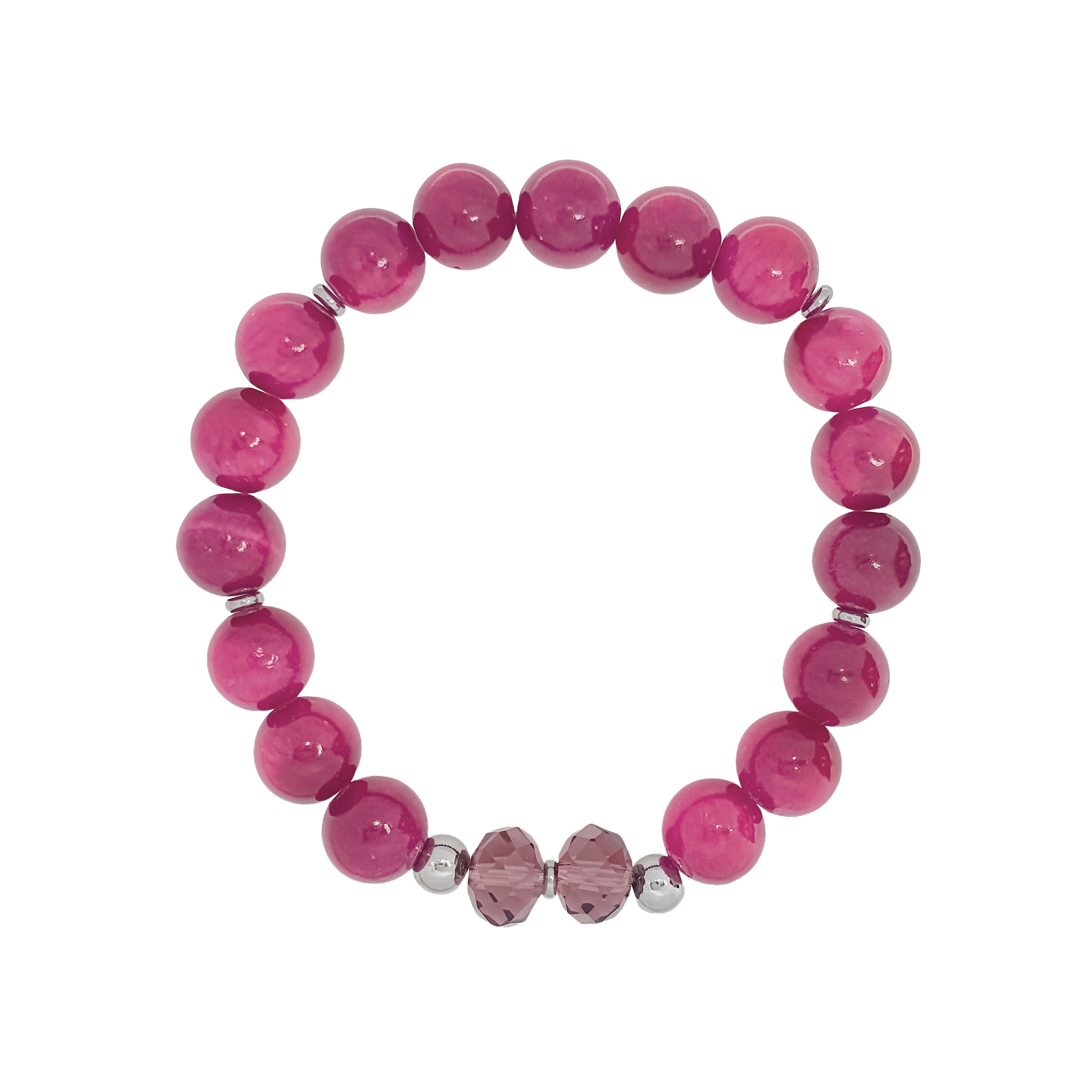 Sārta kalnu nefrīta rokassprādze ar granāta krāsas kristāliem